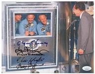 Apollo 11 Photo Signed by Four NASA Flight Directors: Gene Kranz, Chris Kraft, Glynn Lunney and Gerry Griffin -- With JSA COA